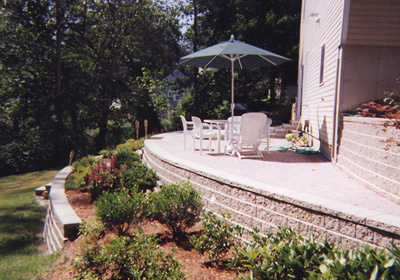 Patio and wall construction Massachusetts Landscaping by Perennial Landscaping